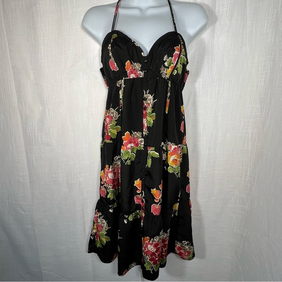 America Eagle Outfitters Black Floral Mini Dress - Picture 1 of 10